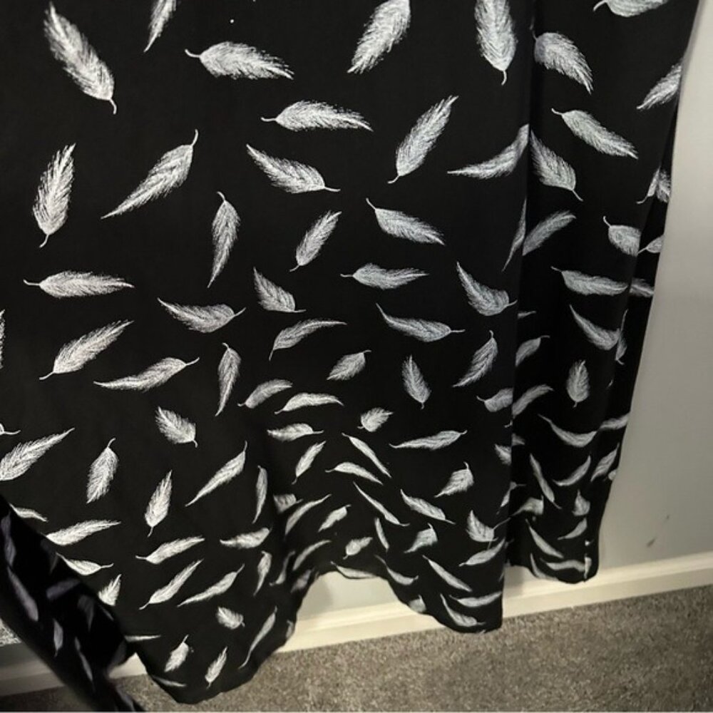 Effie’s Heart Baby Doll Dress Black Feather Print Mesh Y2K Indie Size Medium - Picture 9 of 13